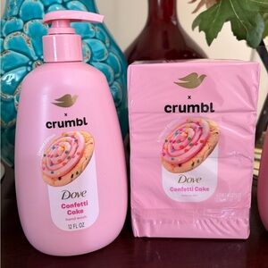 New Dove x Crumbl Limited Edition bundle Strawberry Crumb Cake or Confetti Cake